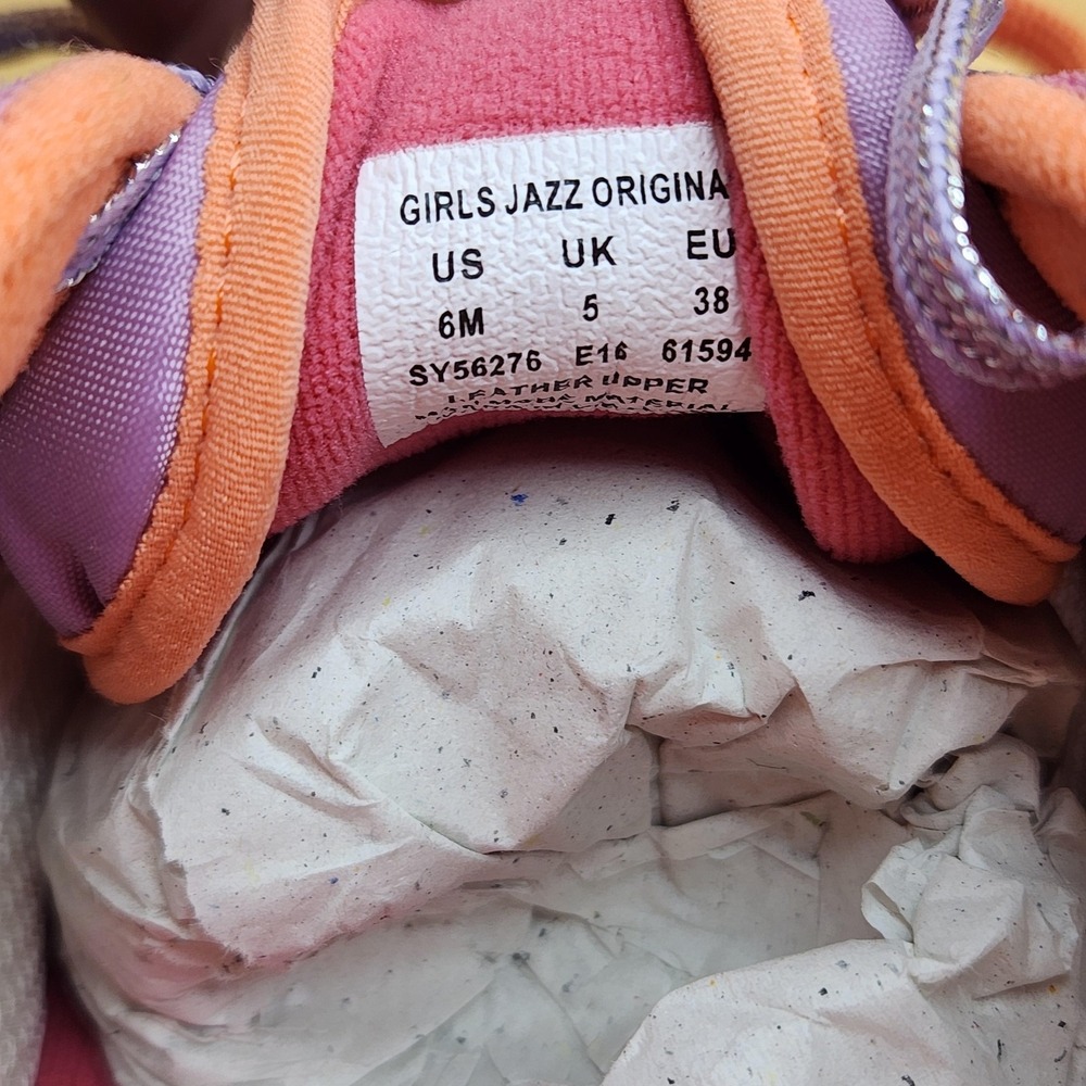 Saucony Jazz Original Shoes Girls Size 6 Purple Pink Coral Sneakers SY56276 - Picture 8 of 12